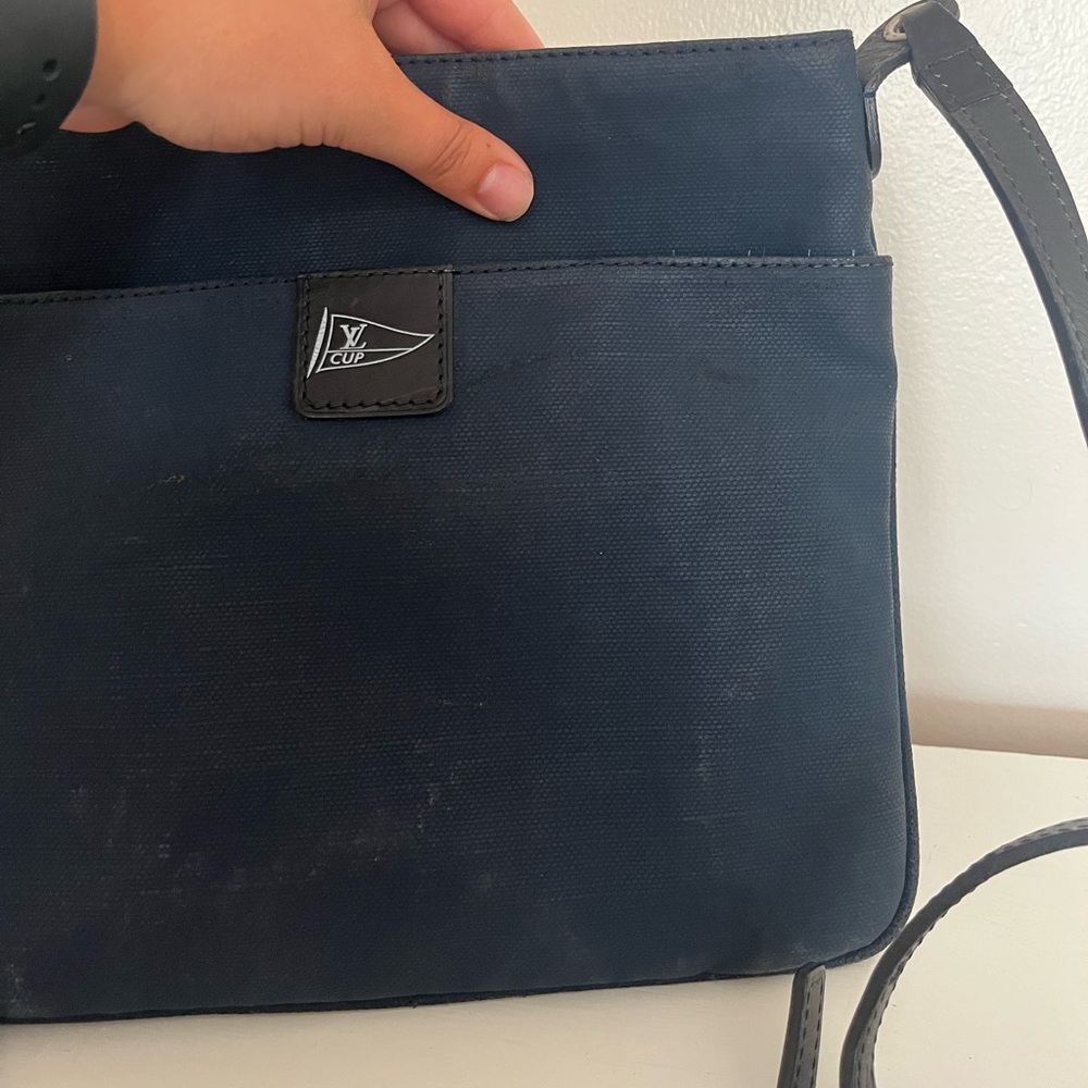 LOUIS VUITTON Genoa Marine Shoulder Bag LV cup Navy blue FL0047 crossbody - Picture 10 of 13